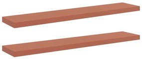 vidaXL Falpolc Falra szerelhető 2 pcs Piros 120 x 23,5 x 4 cm Faanyag