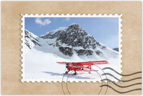 Poszterek 60x40 Piros repülőgép a hegyekben