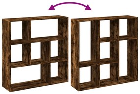 füstös tölgy szerelt fa elválasztó könyvespolc 102x29x103,5 cm