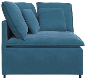 kék moduláris kanapé sarokmodul párnákkal 100 cm