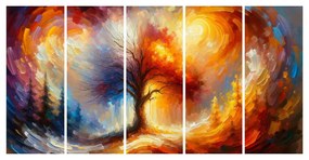 5 részes kép tűzben álló életfa