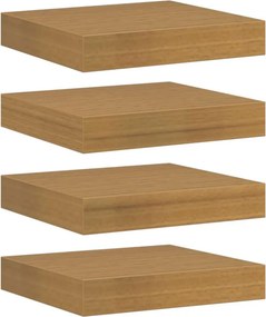 vidaXL Falpolc Falra szerelhető 4 pcs Bézs 23 x 23,5 x 4 cm Faanyag