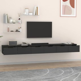 2 db fekete szerelt fa faliszekrény 102 x 30 x 20 cm