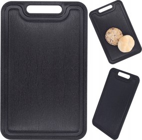 Konyhai vágódeszka fekete tömör 19x31 cm műanyag deszkák