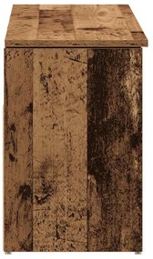 antik fa színű szerelt fa cipőtároló pad 102x30,5x45 cm