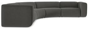 Szürke bársony sarokkanapé Ekahi – Makamii