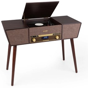 Auna Belle Epoque 1912, retró lemezjátszó, CD, BT, USB, DAB+/FM, barna