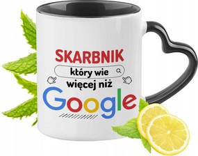 Kincsesláda Bögre Fekete Szív Alakú Füllel Ajándék