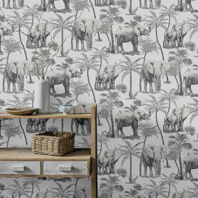 Arthouse Signature 2 Safari Elephant szürke elefántos vinyl tapéta – 296700