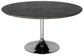 BLACKBONE ROUND luxus étkezőasztal - arany/ezüst - 140cm