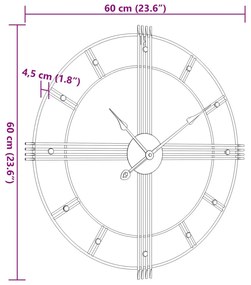 fekete vas falióra Ø60 cm
