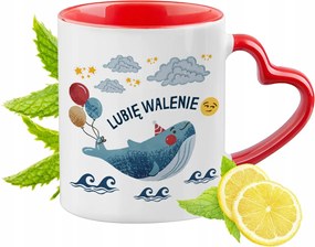 Vicces Piros Bögre Szív Alakú Füllel Ajándék