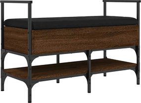 vidaXL barna tölgy színű szerelt fa cipőtároló pad 85,5 x 42 x 57,5 cm