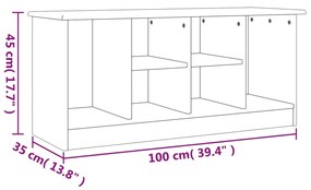 ALTA tömör fenyőfa cipőszekrény 100x35x45 cm