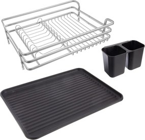Fekete-fehér fém edényszárító 43x32 cm Deluxe – Orion