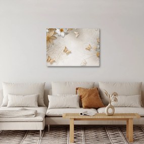 Kép - virágok pillangókkal (70x50 cm)