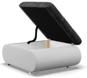 Tokio puff, fonott + műbőr, sötétszürke - fehér