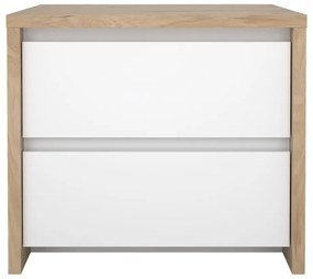Fehér-natúr színű éjjeliszekrény Next – Tvilum