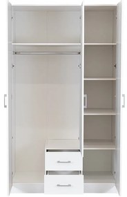 Miami gardróbszekrény 120x205 cm fehér-fehér