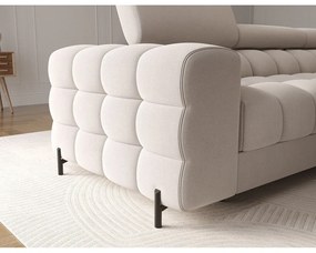 Bézs bársony kinyitható-tárolóhelyes sarokkanapé (jobb oldali-heverő résszel) Felro – ELTAP