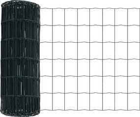 vidaXL Európai Kerítés Zöld 0,8 x 25 m PVC-bevonatú vas