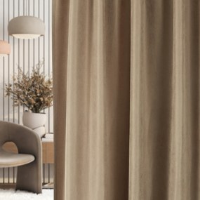Függöny ráncoló szalaggal mocca bársonyos 140 x 280 cm 1 db barna