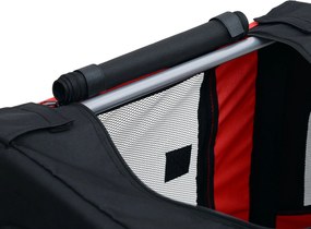 PawHut Kisállat Bicikli utánfutó 8 Reflektorral, Zászlóval, Vonóhoroggal, Acél, Vízálló Poliészter, Max. 30 Kg, 130L x 73W x 90H cm, Piros | Aosom