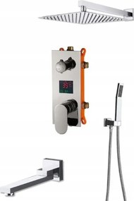 Zuhanyszett Falsík Alatti Kijelző Kifolyócső 25 CM Króm