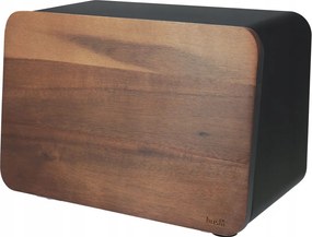 Kenyértartó Fém Kenyértartó Kenyér Zsemle Fekete Akác Deszka