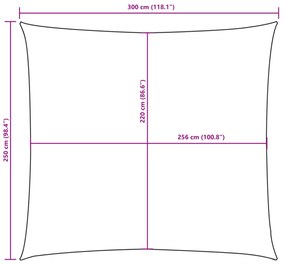 antracitszürke téglalap alakú oxford-szövet napvitorla 2,5x3 m