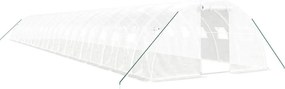 vidaXL fehér acélvázas melegház 88 m² 22x4x2 m