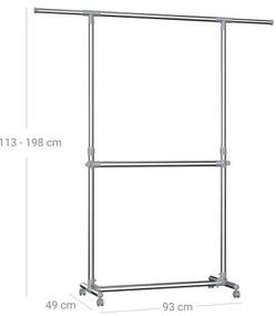 Mobil álló fogas LINEA, ezüstszínű