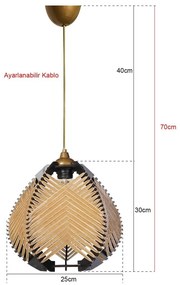 Fekete-bézs függőlámpa textil búrával ø 25 cm – Opviq lights