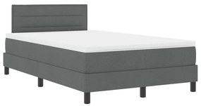 Box Spring Ágy Matraccal és LED Sötétszürke 120x190 cm Szövet