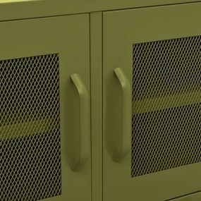 olívazöld acél TV-szekrény 105 x 35 x 50 cm