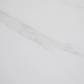 Étkezőasztal, fehér márvány/fekete, 160x80 cm, FLORENC TYP 2