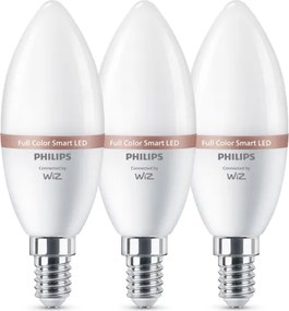 3 darabos szett RGB LED dimmelhető izzó Philips SMART C37 E14/4,9W/230V 2200-6500K