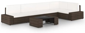 vidaXL 6 részes barna polyrattan kerti ülőgarnitúra párnákkal
