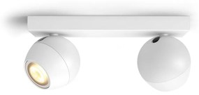 Philips Hue Buckram fehér spotlámpa, 2 spotfejjel, White Ambiance, 2x5,5W, 700lm, 2200-6500K változtatható fehér, 2xGU10 LED fényforrás + DimSwitch, 8719514339064