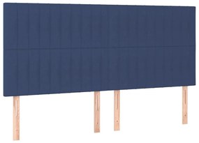 kék szövet LED-es fejtámla 200x5x118/128 cm