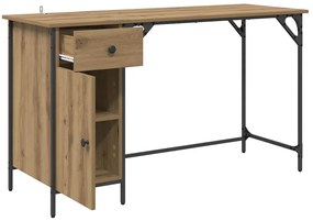 vidaXL Számítógépes asztal Artisan tölgy 131 x 48 x 75 cm Faanyag