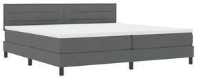 Boxspring ágy matraccal sötétszürke 200x200 cm szövet