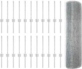 vidaXL Kerítés oszlopokkal Ezüst 0,4 x 50 m Acél