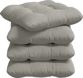 vidaXL Ülőpárnák 4 pcs Világosszürke 40 x 40 cm Mikroszálas Szövet