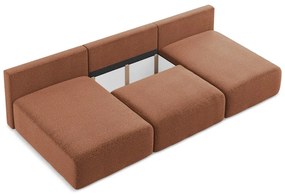 Téglavörös kinyitható-tárolóhelyes sarokkanapé Kalena – Makamii