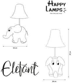Happy Lamps - LED gyerek asztali lámpa ELEPHANT LED/5,4W/230V elefánt