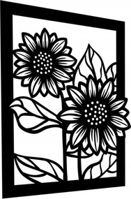 Áttört Napraforgó Kép Konyhába Nappaliba Szoba Fali Dekoráció 3D Panel