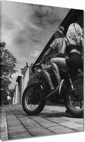 Vászonkép 70x100 Szerelmes pár a motoron