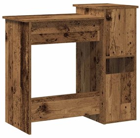 antik fa színű szerelt fa íróasztal polcokkal 84x40x78 cm
