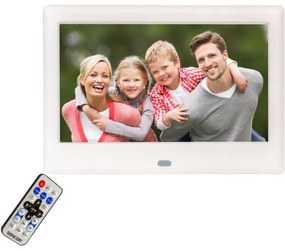 Sencor - Digitális képkeret hangszóróval 230V fehér + távirányító